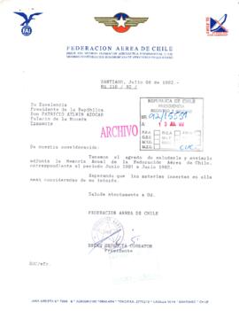 [Adjunta la Memoria Anual de la Federación Aérea de Chile]