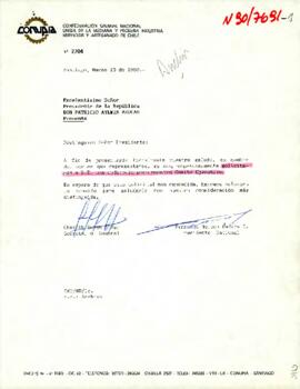 Carta de la Confederación Gremial Nacional Unida de la Mediana y Pequeña Industria del Artesanado de Chile