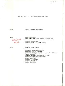 Programa Martes 15 de Septiembre de 1992.