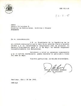 [Carta de rechazo a entrevista con el Presidente de la República solicitada por el Director de la DBAM].