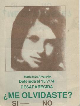 María Inés Alvarado Detenida el 15/7/74 ¿Me olvidaste?
