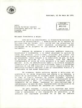 [Carta del Presidente Patricio Aylwin Azócar a Andrés Zaldívar]