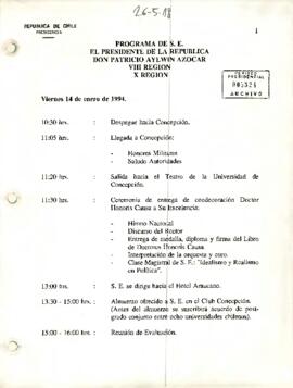 Programa del Presidente VIII y X región de 1994