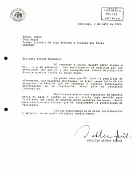 [Carta del Presidente Patricio Aylwin al Primer Ministro John Major]