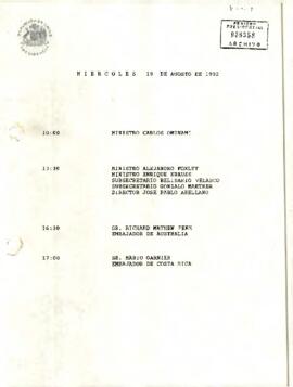 Programa Miércoles 19 de Agosto de 1992