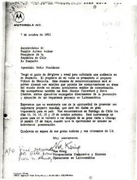 [Carta: solicitud de audiencia a S.E El Presidente  de la República, D. Patricio Aylwin Azócar]