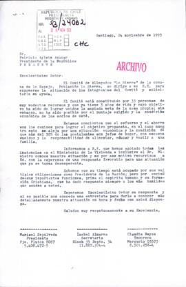 [Carta del Comité de Allegados Lo Sierra de Lo Espejo dirigida al Presidente Patricio Aylwin]