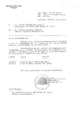 [Oficio  Gab. Pres. Ord. N° 0807 de Jefe de Gabinete Presidencial, remite copia de carta que se indica]