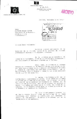 [Carta del Secretario General del Partido MAPU Obrero Campesino dirigida al Presidente Patricio Aylwin]