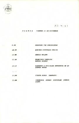 Agenda del 21 de Diciembre de 1990