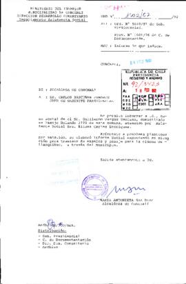 [Carta de la Alcaldesa de Conchalí dirigida al Jefe de Gabinete Presidencial]