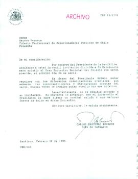 [Respuesta a invitación de Colegio Profesional de Relacionadores Públicos de Chile]