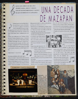 Artículo : Una Década de Mazapán y reseña del Diario El Mercurio