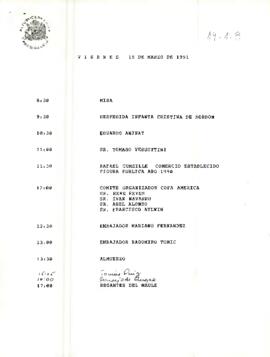 Programa Presidencial, Viernes 15 de marzo 1991