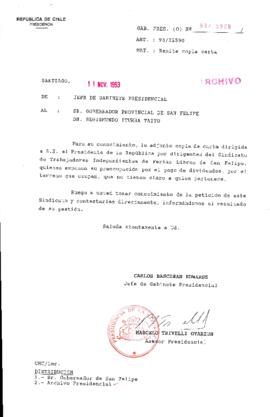 [Oficio Gab. Pres. N° 5809 de Jefe de Gabinete Presidencial, remite copia de carta que se indica]