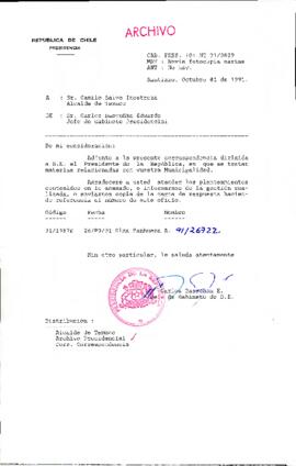 [Oficio del Jefe de Gabinete Presidencial dirigido al Alcalde de Temuco]