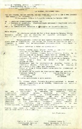 Correpondencia adjunta de la Comisión Organizadora Kairos '92