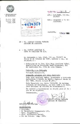 [Carta del Alcalde de Rancagua dirigida al Jefe de Gabinete Presidencial, referente a solicitud de vivienda de particular]