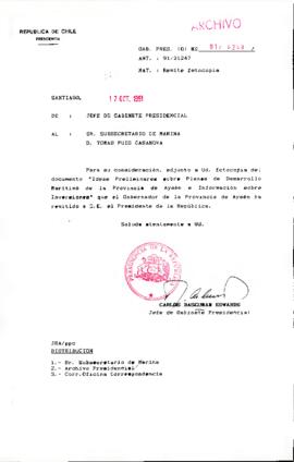 [Oficio del Jefe de Gabinete Presidencial dirigido al Subsecretario de Marina, Sr. Tomás Puig]
