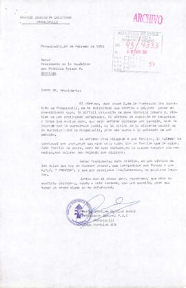 [Carta de Presidente PDC de Panguipulli por situación de Vitalia Ormeño]