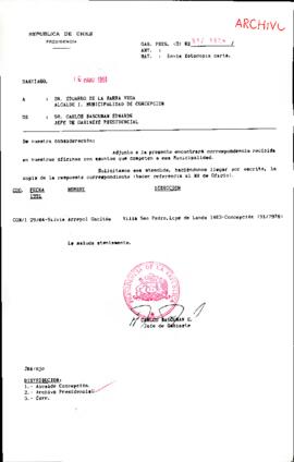 [Se remite fotocopia correspondencia a Alcalde I. Municipalidad de Concepción]