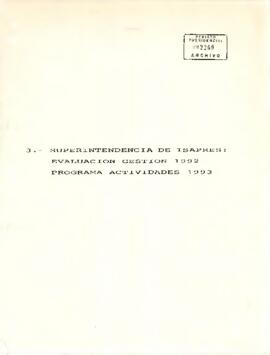 Superintendencia de Isapres: evaluación gestión 1992 programa de actividades 1993