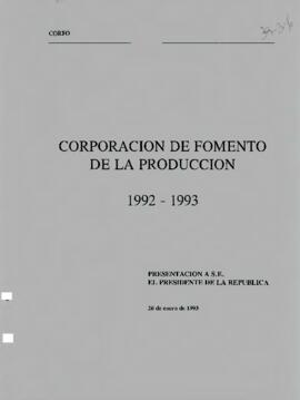Corporación de Fomento de la Producción 1992-1993