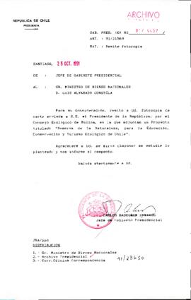 [Oficio del Jefe de Gabinete Presidencial dirigido al Ministro de Bienes Nacionales, Sr. Luis Alvarado Constela]
