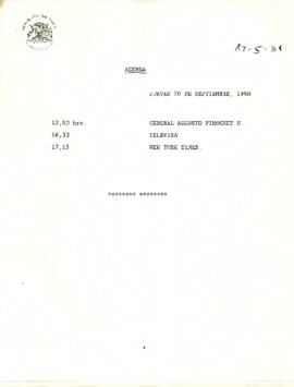 Agenda del 20 de Septiembre de 1990.