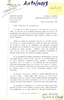 [Carta de la Asamblea Nacional Grupo de Amistad Franco-Chilena]