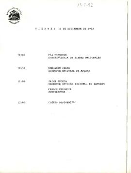 Programa viernes 11 de diciembre 1992.