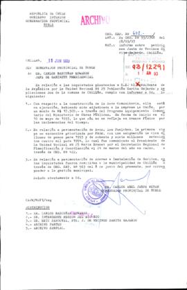[Orden N° 602 de la Gobernación Provincial de Ñuble sobre peticiones de Junta de Vecinos Sarita Gajardo de Chillán]