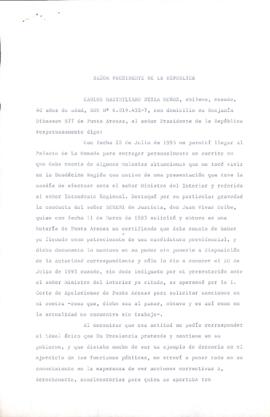[Carta de denuncia respecto a la Secretaria Regional Ministerial de Justicia de la XII Región]