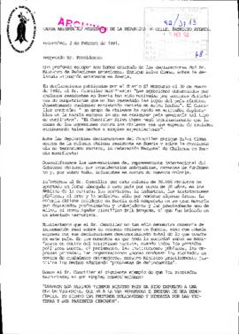 [Carta abierta de la Federación Nacional de Chilenos en Suecia dirigida al Presidente Patricio Aylwin]
