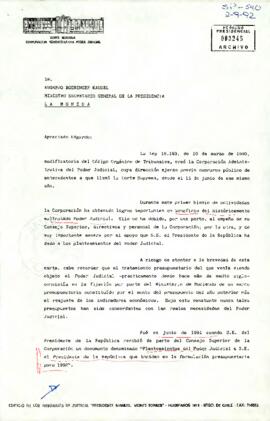 [Carta al Ministro secretario general de la República]