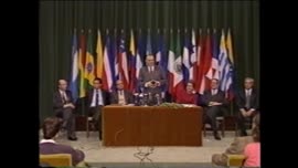 Presidente Aylwin recibe a la colectividad chilena en la sede del Instituto Italo-Latinoamericano (IILA) : video