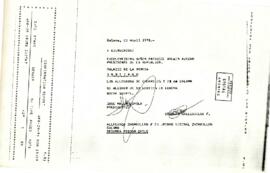 [Carta de Unidad Vecinal Chorrillos de Calama, felicitando al Presidente Aylwin por gestión en Europa]