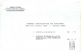 Agenda legislativa de gobierno octubre 1992- febrero 1994