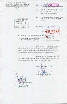 [Orden N° 38/1015 de la Municipalidad de San Miguel por caso de Luz Palma]