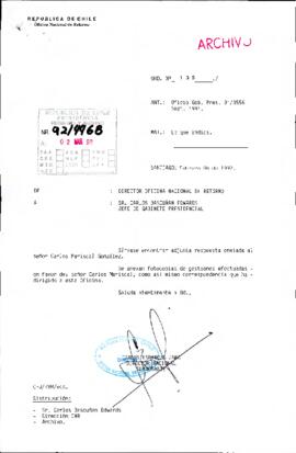 [Ord. n° 135 de Oficina Nacional de Retorno adjuntando respuesta dirigida al Sr. Carlos Mariscal González]