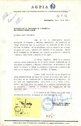 [Carta de la Asociación Gremial de Pequeños Industriales y Artesanos de Antofagasta]