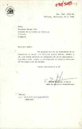 [Telegrama de del Alcalde de la comuna de Valdivia]
