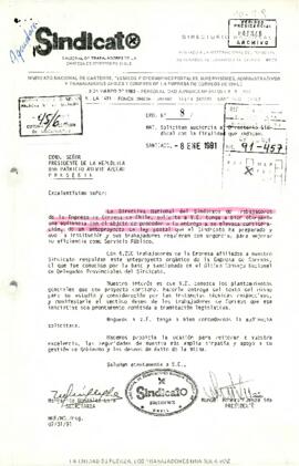 [Carta de solicitud de Audiencia del Sindicato Nacional de Trabajadores del Correo de Chile].