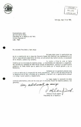 [Carta del Presidente Patricio Aylwin al Presidente de Perú]