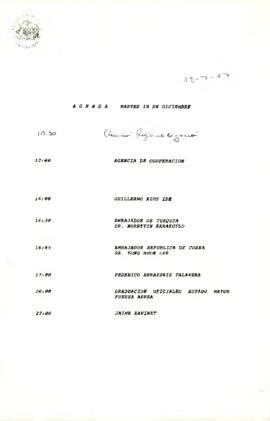 Agenda del 18 de Diciembre de 1990