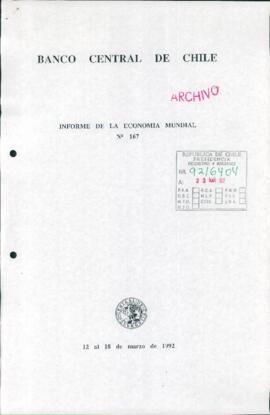 Informe de Economía Mundial N° 167: 12 al 18 de marzo de 1992