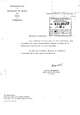 [Carta del Embajador de Francia]