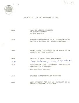 Programa Jueves 18 de Noviembre de 1993.