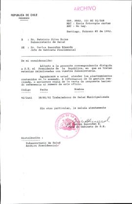 [Carta de Jefe de Gabinete de la Presidencia a Subsecretario de Salud]