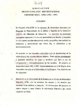Resumen Proyecto Enlaces- Red Educacional Convenio  MECE - UFRO  (1993-1997)